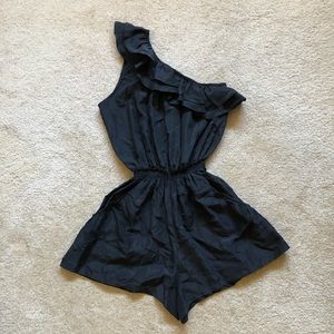 Alex Lane black silk Romper